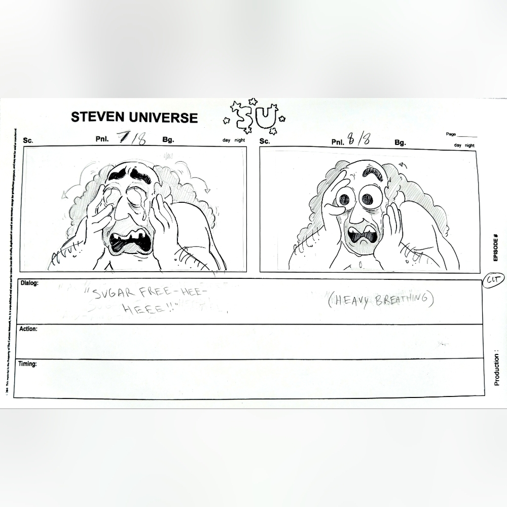 SU So Many Birthdays "Sugar Free!" Production Storyboard - Raven M